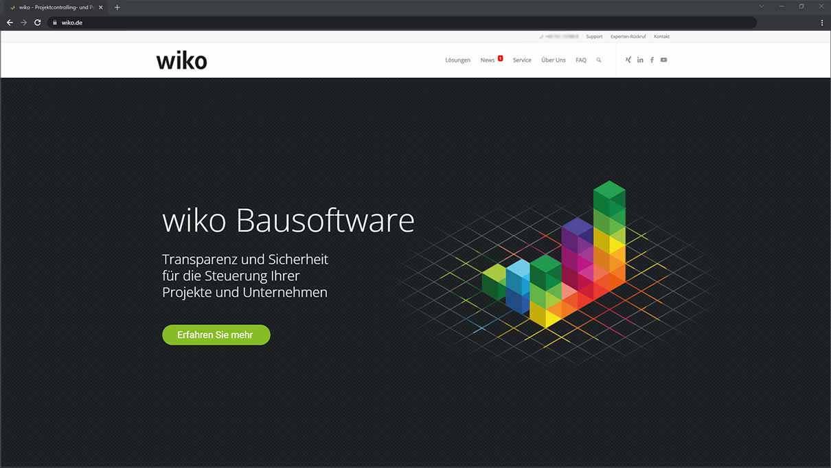 Website der wiko Bausoftware